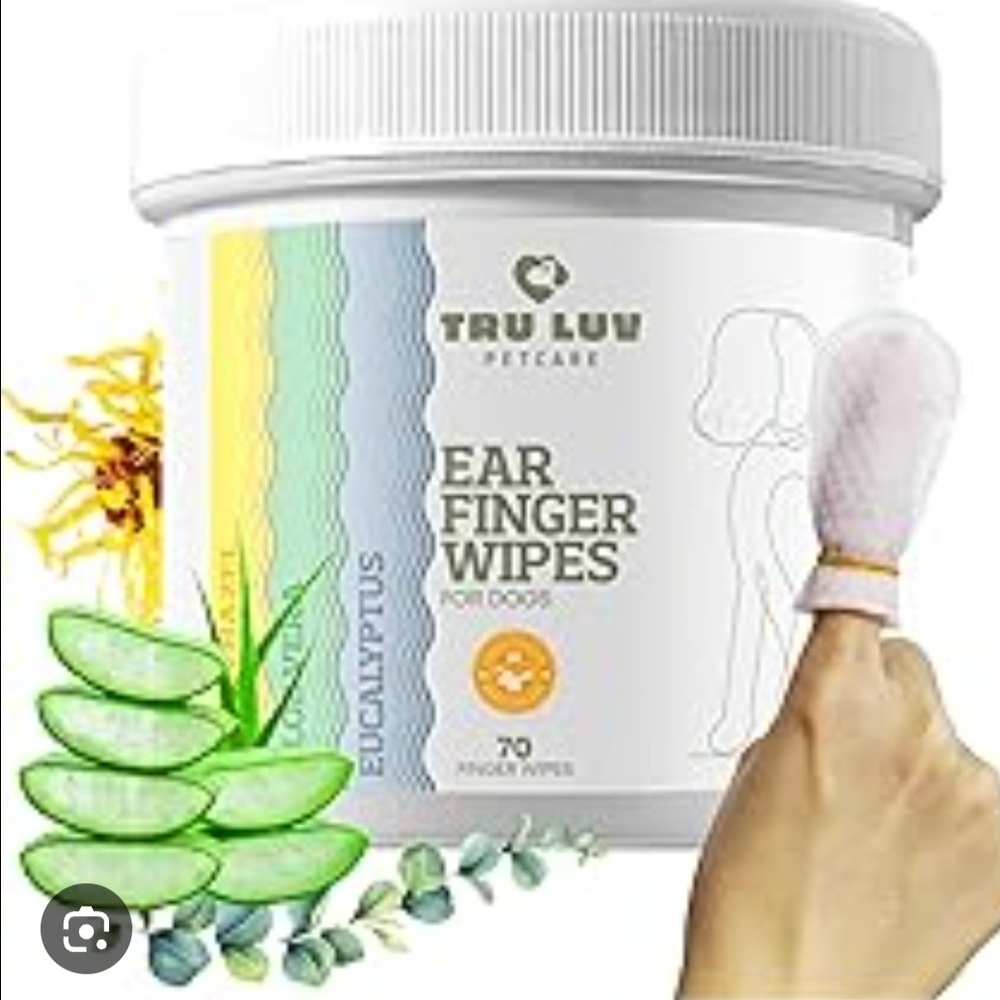 NIB Tru Luv Petcare Ear Finger Wipes for Dogs